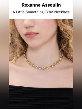 Roxanne Assoulin Gold Chain Necklace With Crystals “A Little Something Extra'”